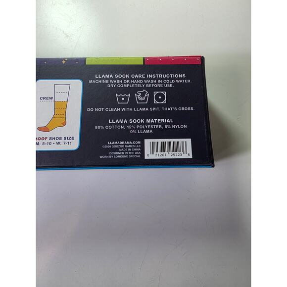 LLAMA DRAMA Crew Socks Gift Box Assorted Designs 6 Pairs Cozy - NEW - Picture 12 of 12